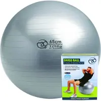 Fitness-Mad 125kg Swiss Ball & Pump - 65cm Sølv