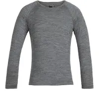 Icebreaker - Skiundertøj børn - K Merino 200 Oasis LS Crewe Gritstone Heather til UnisexUld - Børnetoj Størrelse 4 År - Grå