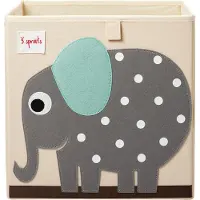 3 Sprouts Opbevaringskasse - 33x33x33 - Elefant - - OneSize - Kasse