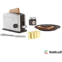 Kidkraft Espresso Toaster Set, Pige, Sort, Sølv, 70 mm, 180 mm, 160 mm, 1 kg