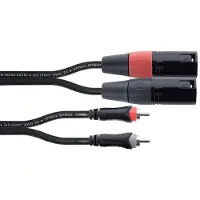 Cordial 14850, 2 x XLR (3-pin), Hanstik, 2 x RCA, Hanstik, 6 m, Sort, Rød