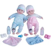 JC Toys Berenguer Boutique 30050 TWINS - 15 blde babydukker - 12 dele gavest med bne/lukke jne - perfekt til brn 2+