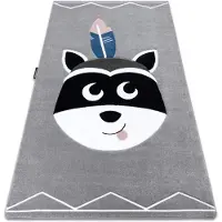 Rugsx Tæppe PETIT RACCOON MUKKI vaskebjørn grå 160x220 cm