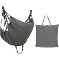 24hShop Hængestol mørkegrå 100 x 130 cm / hængende stol til terrassen / hængekøjestol med reb / afslapningsstol