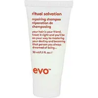 Evo Ritual Salvation Repairing Shampoo - Renser forsigtigt beskadigede og sprøde hår og beskytter farve - Rejsestørrelse 30ml / 1.01fl.oz