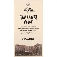 Four Reasons Fire grunde til original takeaway -farve - Chocoholic - 6,35 varm brun - Demi -permanent hårfarve - ammoniakfri og duftfri hårfarve - 100% vegans