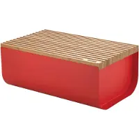Alessi BG03 R Mattina brødkasse, stål, bambus, rød, én størrelse
