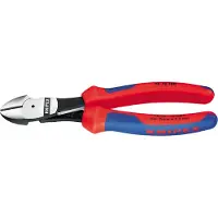 Knipex 74 12 180, Diagonal tang, Krom-vanadium-stål, Plast, Blå, Rød, 180 mm, 273 g