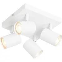 QAZQA Moderne loftslampe hvid 4-lys justerbar firkantet - Jeana
