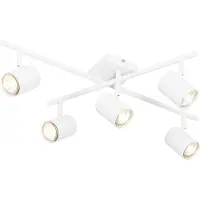 QAZQA Moderne loftslampe hvid 5-lys justerbar firkantet - Jeana