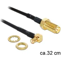 DeLOCK Adapter, MMCX ma - RP-SMA fe, 0.3m, black