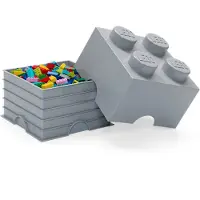 LEGO 4-knops opbevaringsklods - mellemstengrå 5007073