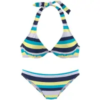 Venice beach Bikini navy / lyseblå / gul / hvid