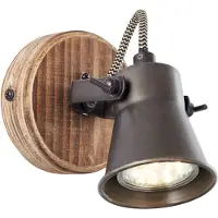 Brilliant Væglampe Seed i træ, 82210/46 – sort