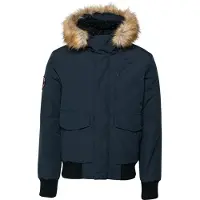 Superdry Superdrytil mænd. M5011113A Everest marineblå bomberjakke (XL), Casual, Polyester, Lange ærmer