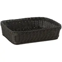 Multi Brødkurv Rektangulær 40x30xH10 cm kraftig plastflet PP sort
