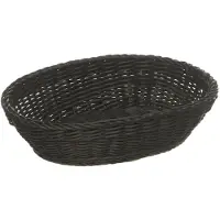 Multi Brødkurv 25x19x6.5 cm Oval Kraftig flet PP Sort