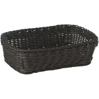 Multi Brødkurv 26.5x19xH7 cm Rektangulær Kraftig flet PP Sort,stk