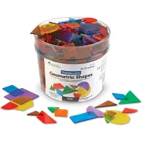Learning Resources L?ringsressourcer Gennemsigtig geometriske former - 408 stykker karakterer Pre -K+ | Alder 4+ f?rskolel?ringsmaterialer Manipulerende former Tidl