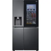 LG GSXV91MCAE - Køleskab/fryser - side ved side med vanddispenser, isdispenser - Wi-Fi - bredde: 91.3 cm - dybde: 73.5 cm - højde: 179 cm - 635 liter - Klasse E - matsort