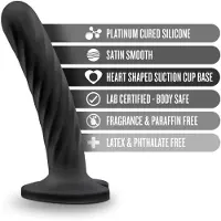 Temptasia Twist Black Dildo - Medium