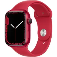 Apple Watch Series 7 (GPS) - (PRODUCT) RED - 45 mm - rød aluminium - smart ur med sportsbånd - fluoroelastomer - rød - båndstørrelse: Almindelig - 32 GB - Wi-Fi, Bluetooth - 38.8 g