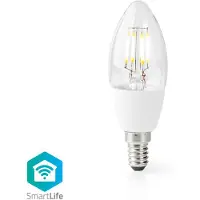 Nedis - LED-lyspære - form: C37 - klar finish - E14 - 5 W - klasse G - hvidt lys