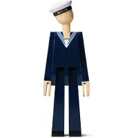 Kay bojesen Træfigur - Marine - 20,5 cm - Mørk Blå/Hvid - - OneSize - Dekoration