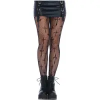 Leg avenue Cross Net Pantyhose Black