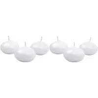 Party Deco Flydende skivelys, mat, 40 mm, hvid, 1 stk.