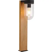 Brilliant 96373/76 Cabar Udendørs standerbelysning LED (RGB) E27 Træ (mørk), Sort