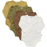Pippi Baby Slå-om Bodyer l/æ - 4-pak - Tinsel - - 50 - Body L/Æ