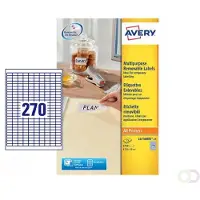 Sans marque Etiketter 17,8x10 mm hvid, aftagelig - (25 ark x 270 stk.)