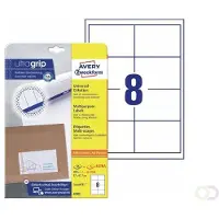 Avery Zweckform - Hvid - 97 x 67.7 mm 200 etikette(r) (25 ark x 8) etiketter til flere formål
