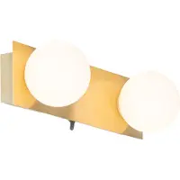 QAZQA Væglampe guld 28 cm IP44 2-lys med switch - Cederic