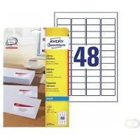 Avery Zweckform J4791 - Hvid - 21.2 x 45.7 mm 1200 etikette(r) (25 ark x 48) etiketter med afsenderadresse