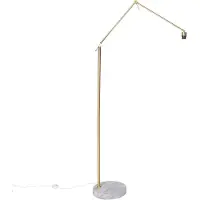 QAZQA Moderne gulvlampe guld justerbar - Editor