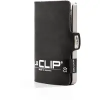 I-CLIP I -klip original kortholder med pengeclip - glat læder slank tegnebog - læder tegnebog - premium tegnebog - kortholder - blød berøring sort