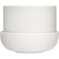Iittala Nappula krukke med underskål Ø17 cm h13 cm Hvid