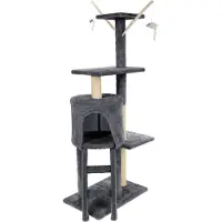 Huismerk Pets Collection Draskyklė bokštas katėms, pilkos spalvos, 45x30x110cm
