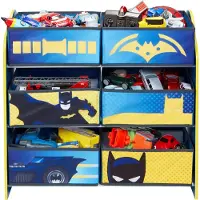 Batman Børne opbevaringsreol m. 6 stof-opbevaringsskuffer