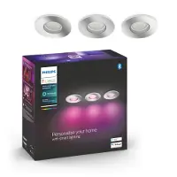 Philips Hue Xamento Indbygningsspot til badeværelse - Krom - 3-Pak