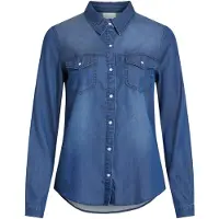 Vila Bista Denim Skjorte Med Lange ærmer