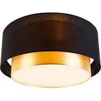 QAZQA Moderne loftslampe sort med guld 50 cm 3-lys - Drum Duo