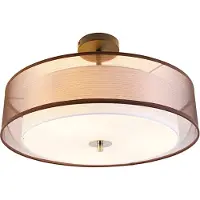 QAZQA Moderne brun og hvid loftslampe 50 cm 3-lys - Drum Duo