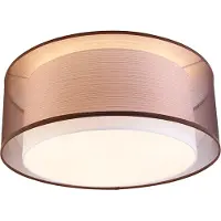QAZQA Moderne loftslampe brun med hvid 50 cm 3-lys - Drum Duo
