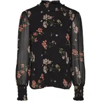 Vero Moda Bluse 'Smilla' oliven / lyserød / rustrød / sort