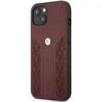 BMW Curve Perforate-etui i læder til iPhone 13 - Rød
