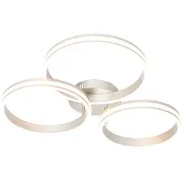 QAZQA Stål loftslampe inkl. LED 3-trins dæmpbar 3-lys - Navara