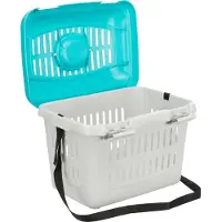 Trixie Capri transportkasse - L 44 x B 33 x H 32 cm (lysegrå/turkis)